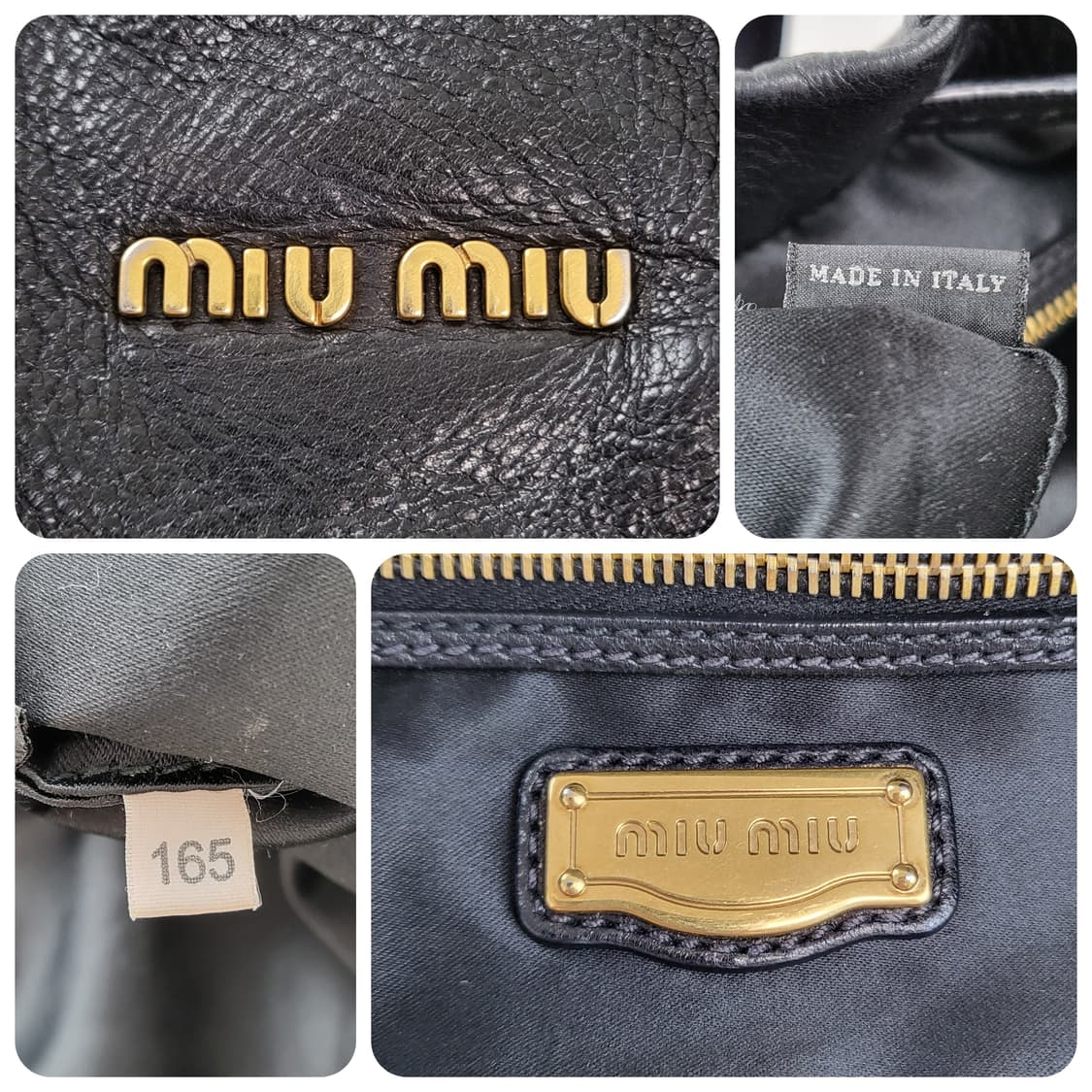 정품 미우미우 비텔로 다이노 스터드 블랙 숄더백 상품이미지9