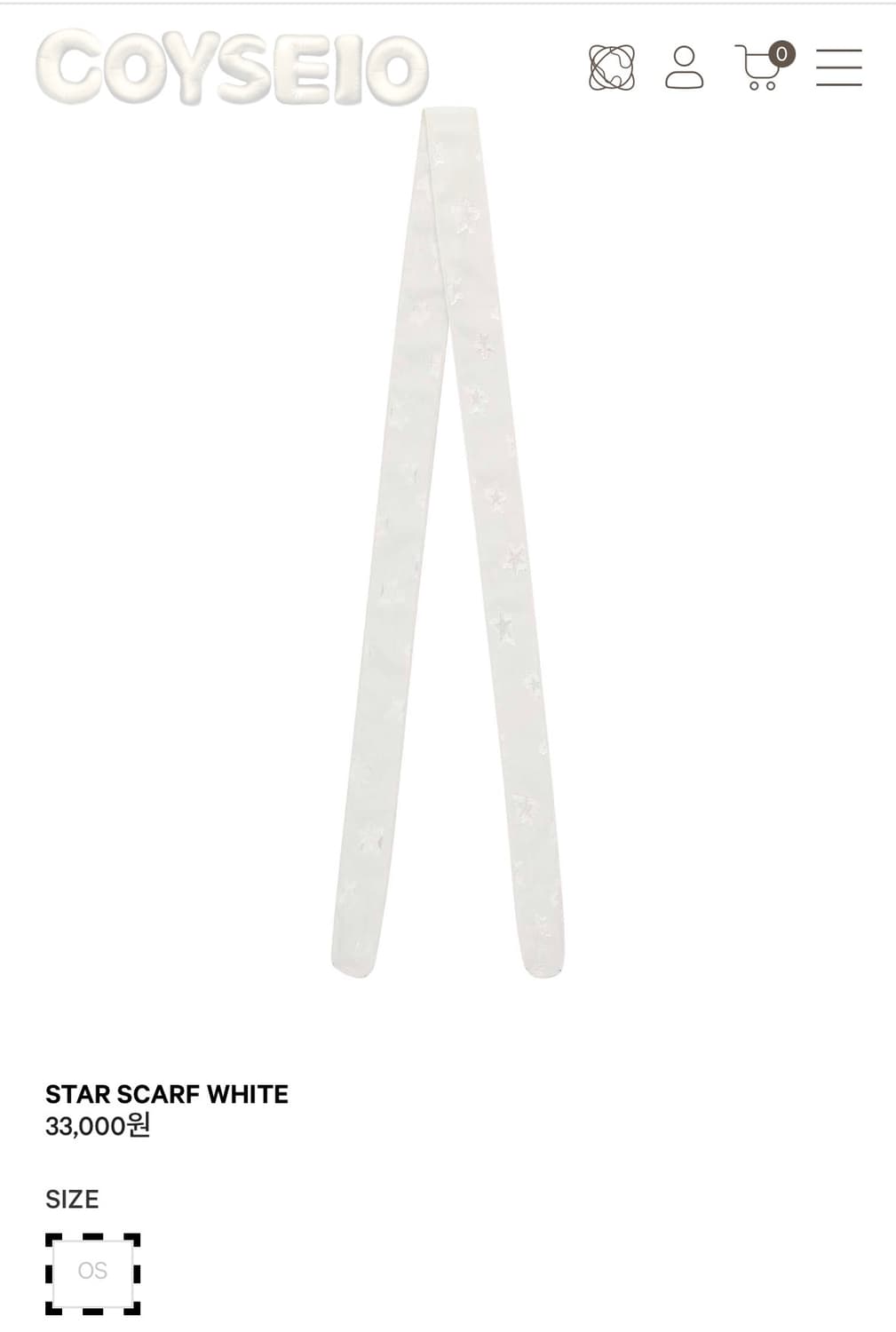 코이세이오 COYSEIO 스타 스카프 화이트 상품이미지1