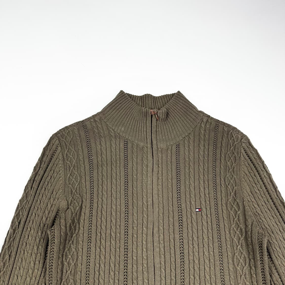 타미힐피거 플래그 브라운 니트집업 (S 여성추천) 상품이미지1