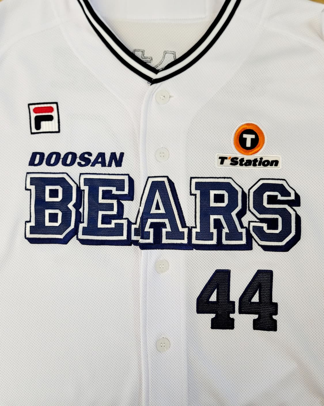 위팬(휠라패치) 두산베어스 홈 유니폼 No.44 홍성호 마킹(풀패치) 상품이미지7