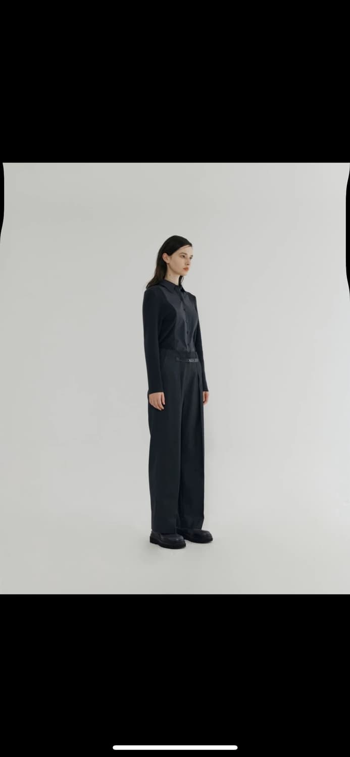 LABEL 블랙와이드 핀턱팬츠 / 테일러드팬츠 상품이미지2