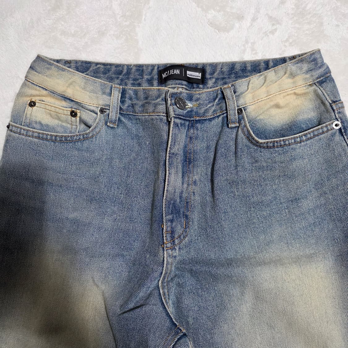 (L)공용 밀리언코르 빈티지 워싱 와이드 데님 팬츠 상품이미지2