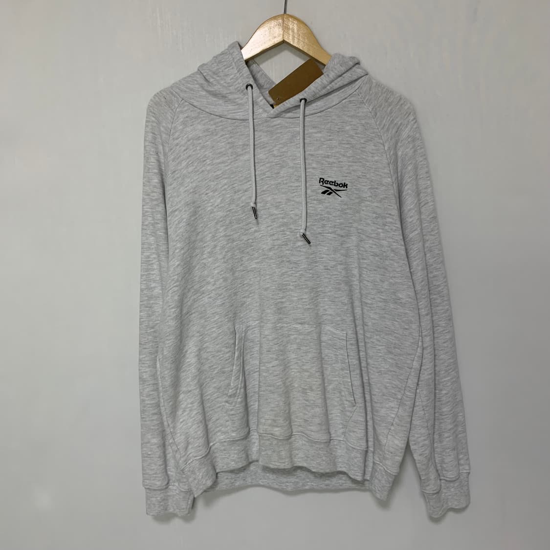 리복 백 로고 프린팅 베이직 후드티 그레이 L 남녀공용 빈티지 상품이미지2