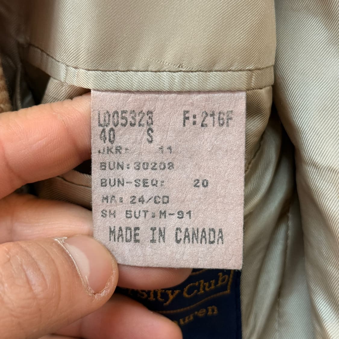 80 90S 폴로 유니버시티 클럽 라인 해링본 블레이저자켓 상품이미지7