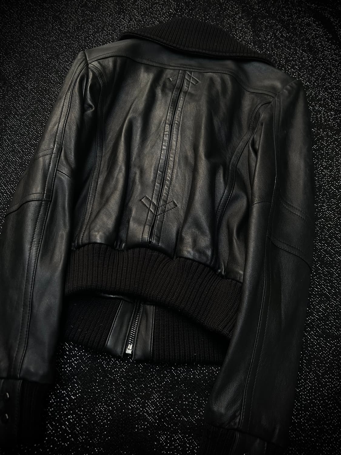 2000s GHOST 블랙 락시크 빅 카라 가죽자켓  상품이미지2