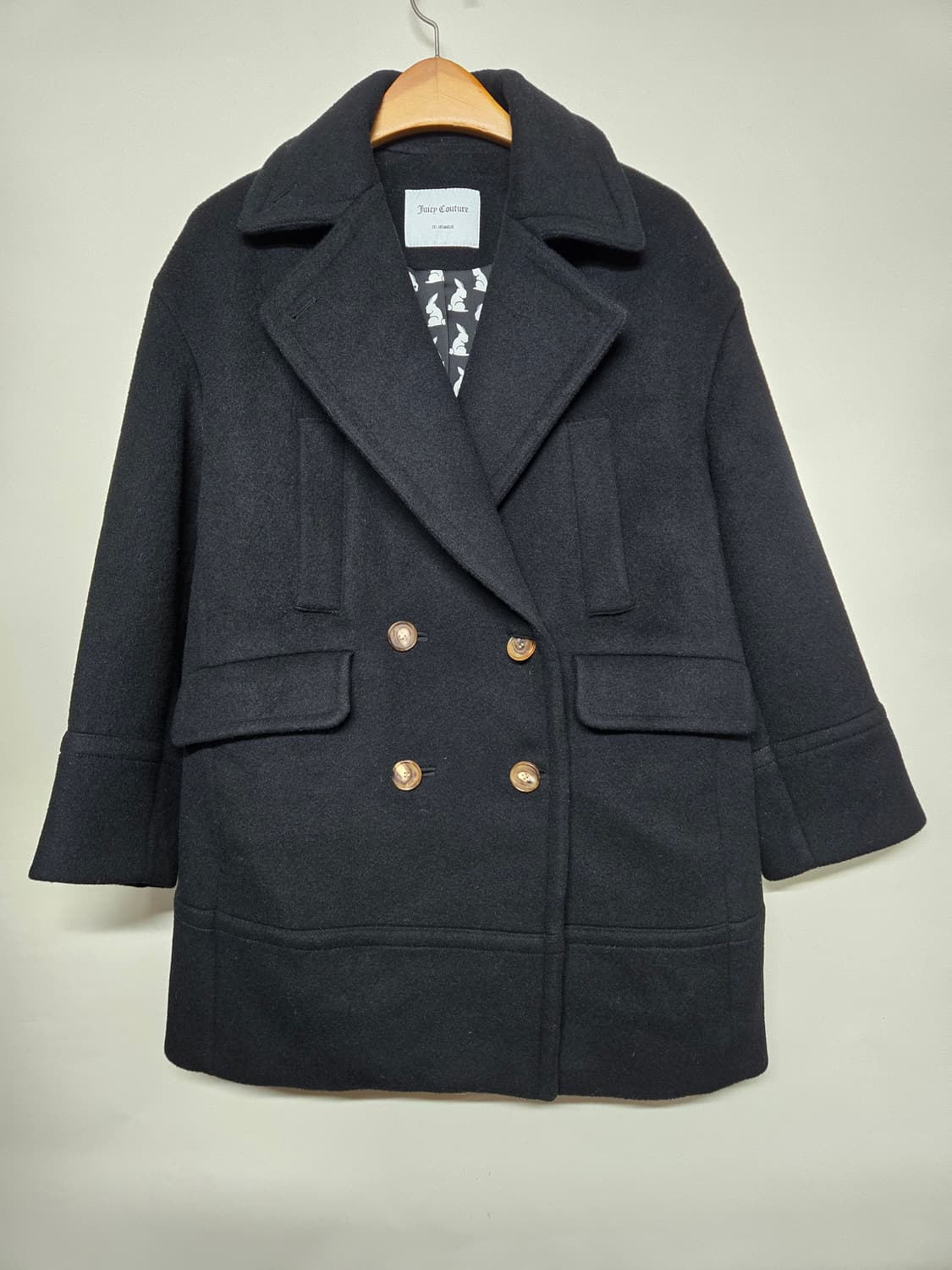 쥬시꾸뛰르 블랙 더블 버튼 코트66 상품이미지1