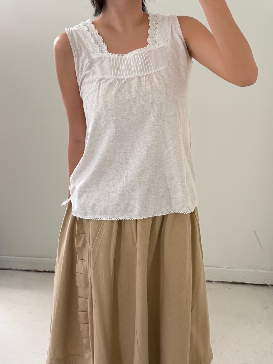 일본빈티지 레이스 나시 가디건 세트 상품이미지2