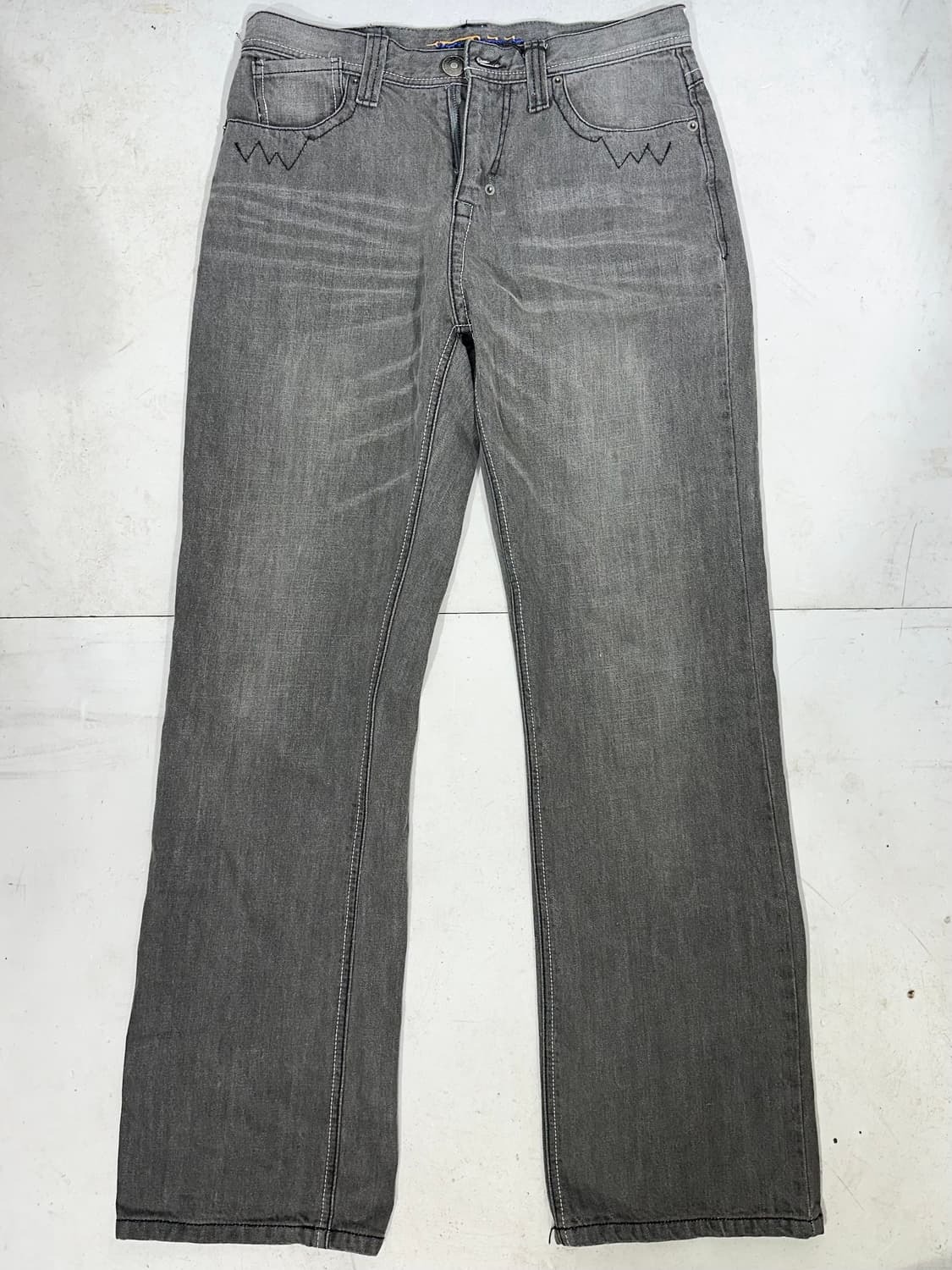 본더치 y2k 흑청 와이드 워싱 데님 팬츠 청바지  상품이미지4