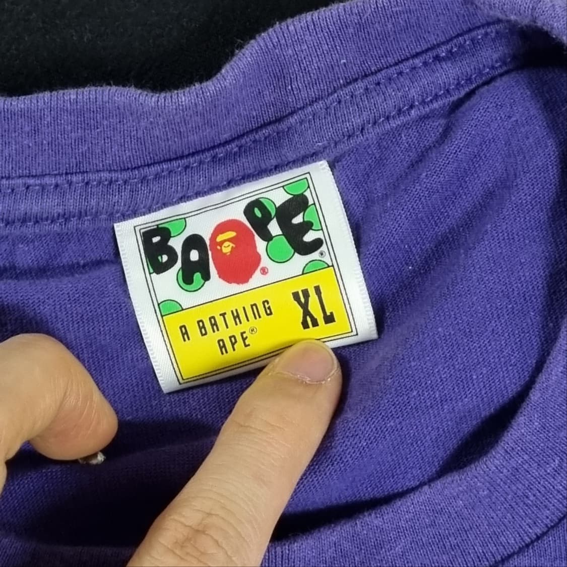 ( W/XL ) 베이프 퍼플 빅헤드 반팔 티셔츠 상품이미지4
