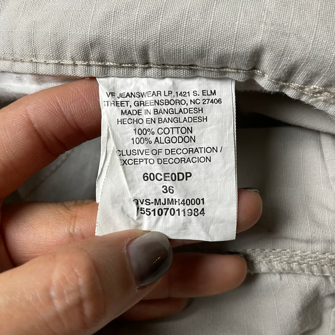 WRANGLER 랭글러 빈티지 아이보리 카고 하프 팬츠 A00751 상품이미지9