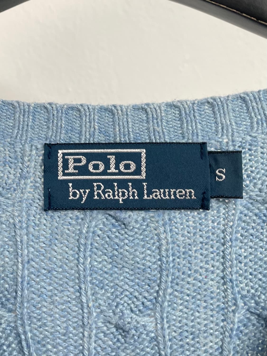 폴로 랄프로렌 스카이블루 브이넥 케이블 니트 (on.579) 상품이미지5