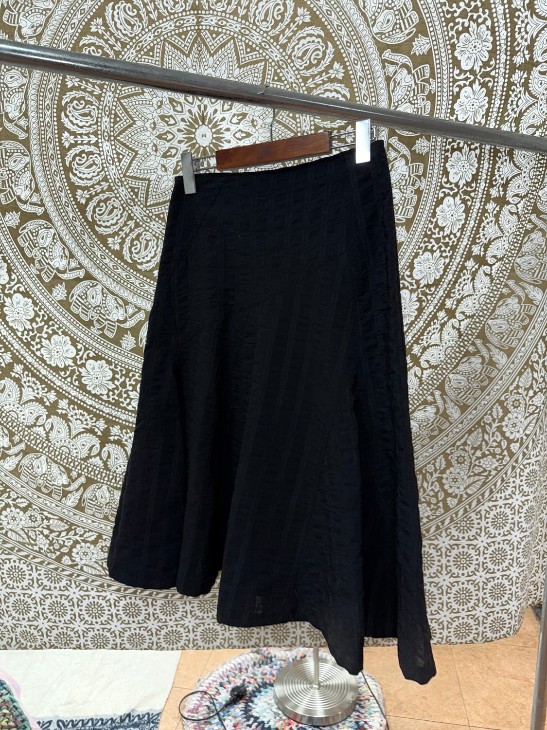 빈티지 여성 절개 디테일 블랙 롱스커트  상품이미지5