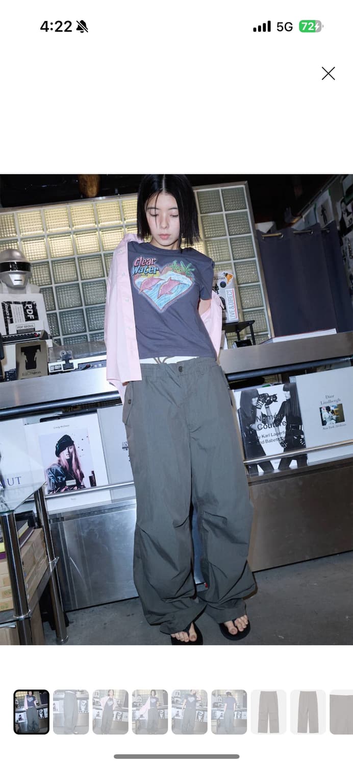샌드사운드(UNISEX) 패러슈트 밴딩 팬츠 - 카키 상품이미지1