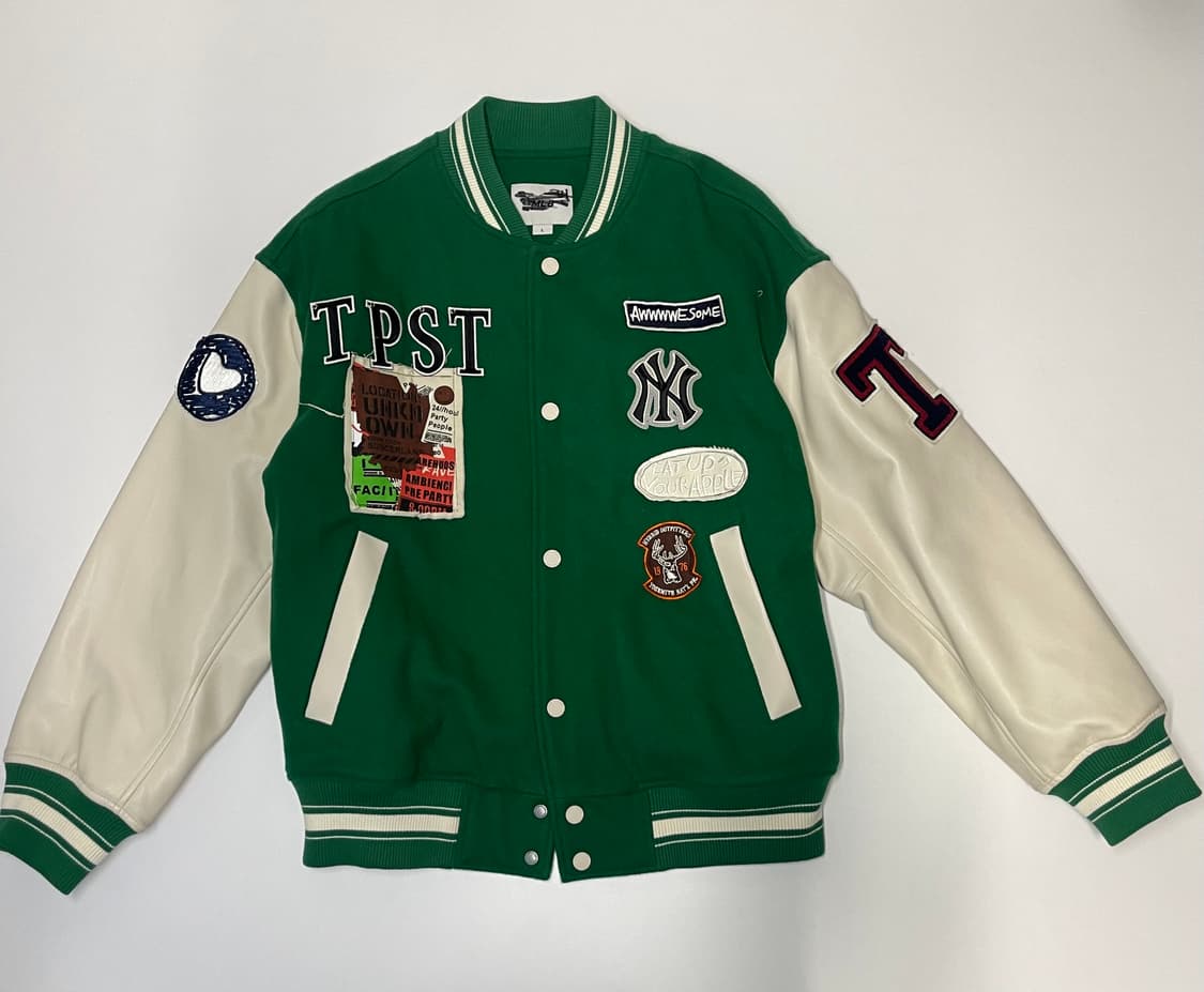 그린 뉴욕 양키스 패치 바시티 자켓 L 상품이미지1