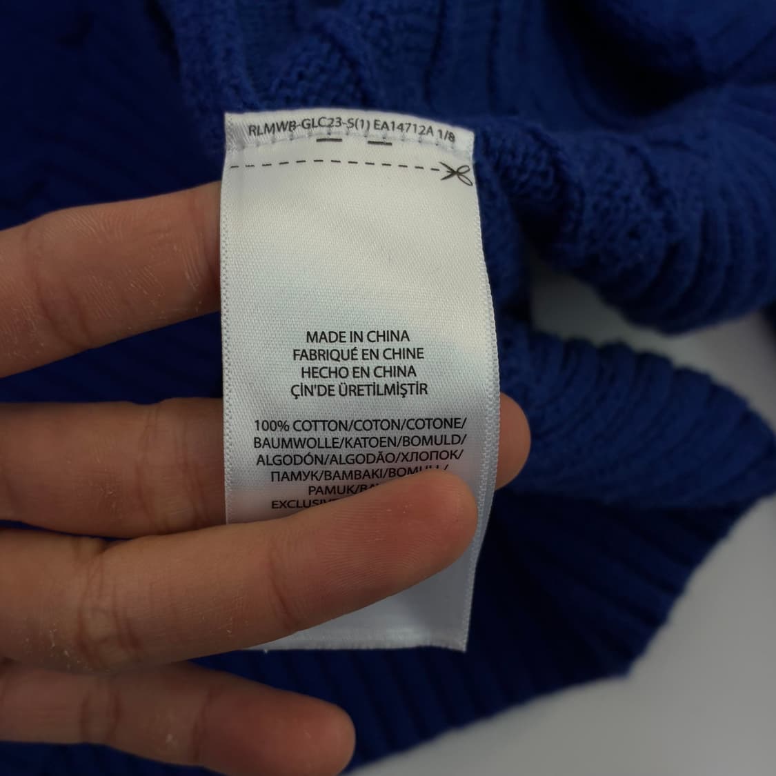 Polo  폴로 랄프로렌 신형 블루 코튼 케이블 니트 상품이미지4