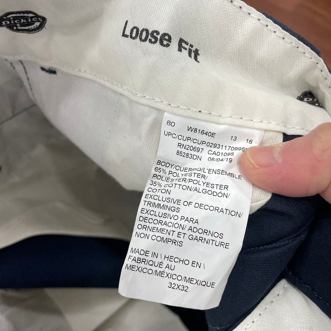 디키즈 더블니 팬츠 네이비 색상  상품이미지3