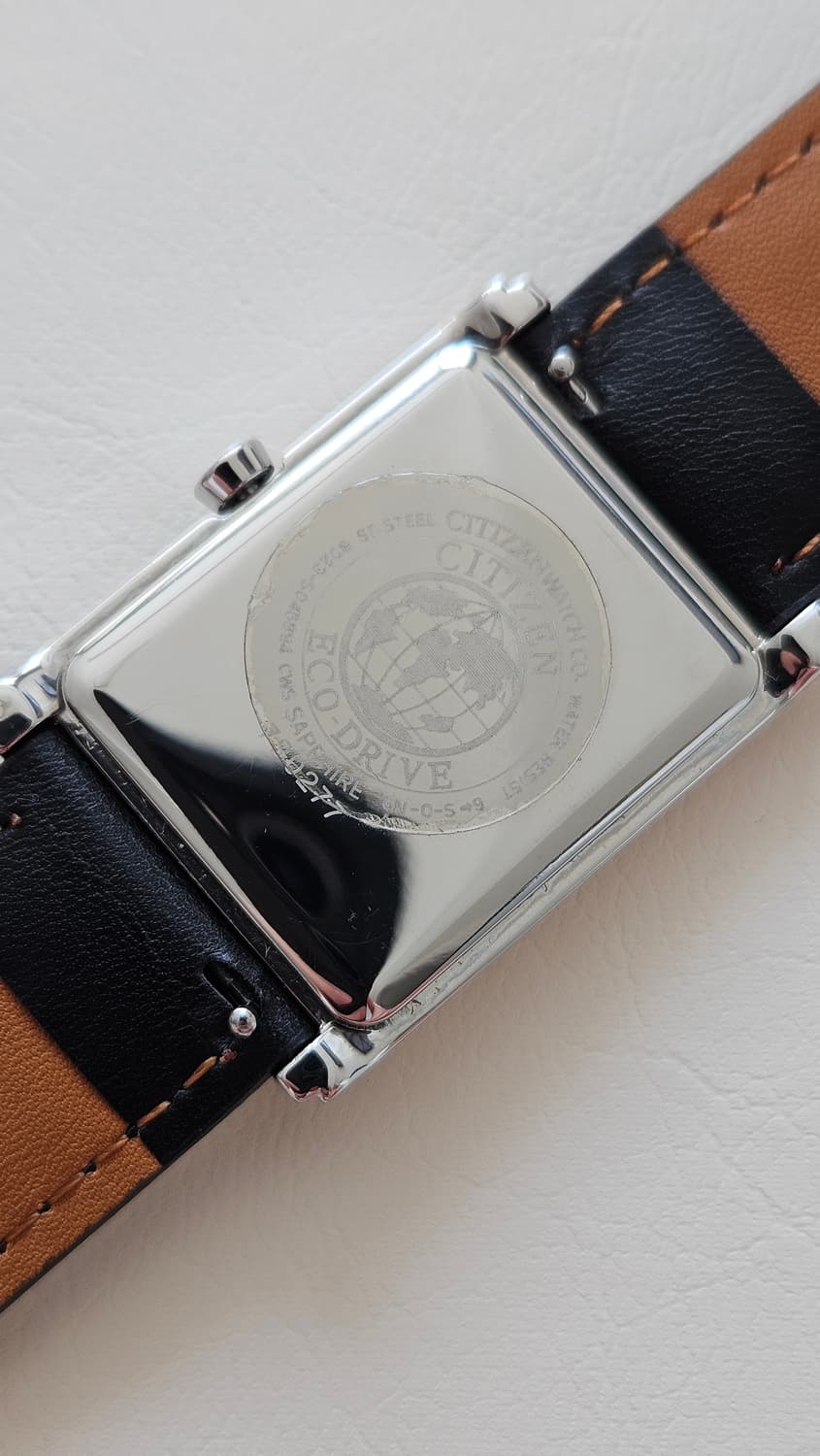 빈티지 시티즌 에코드라이브 사각 가죽 시계 상품이미지6