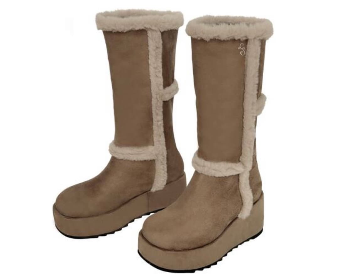 루루서울 러브 크로스 퍼 부츠 (Love Cross Fur Boot) 상품이미지1