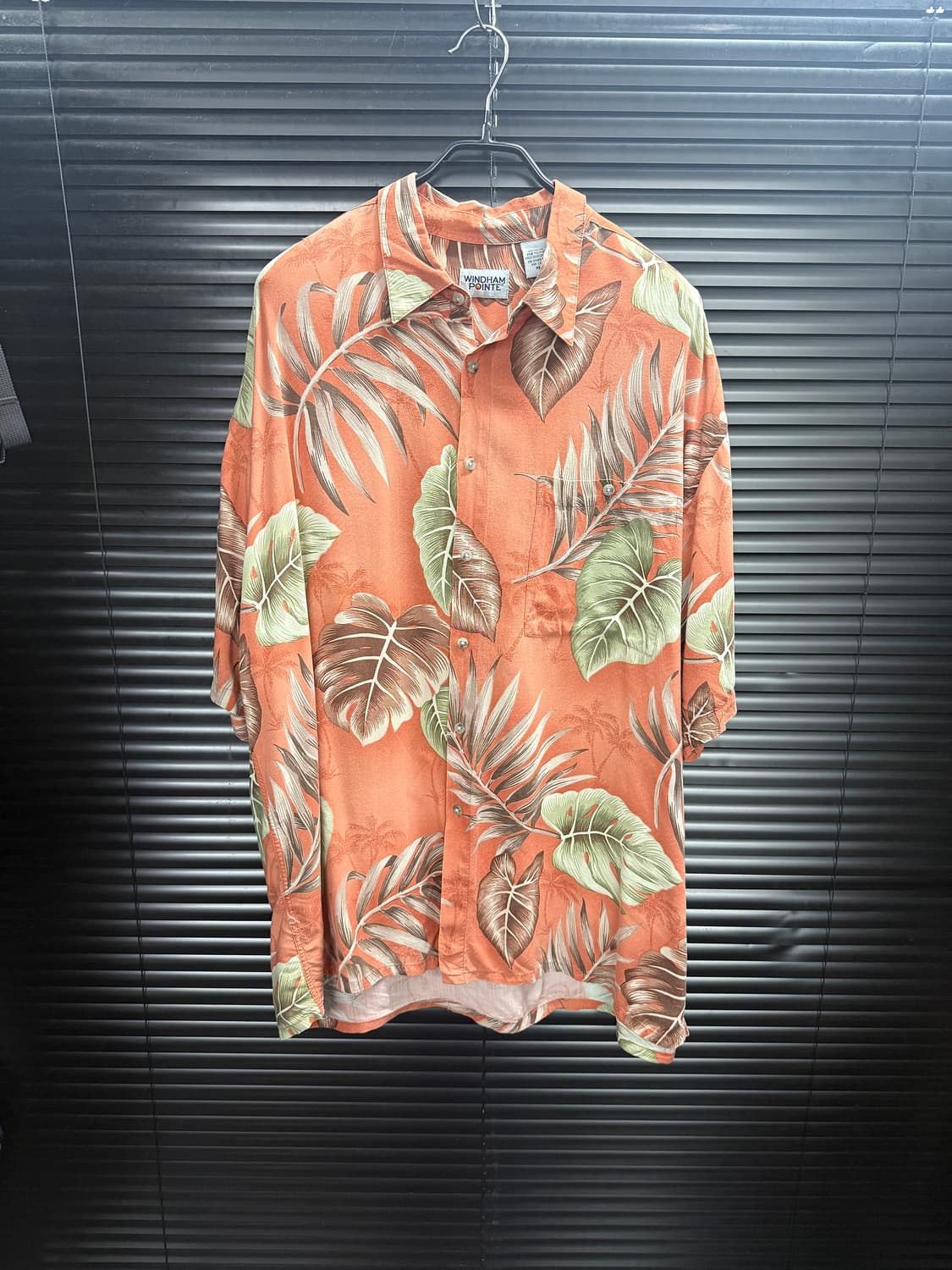 WINDHAM POINTE 트로피칼 패턴 하와이안 셔츠 반팔 핑크 XL 상품이미지1