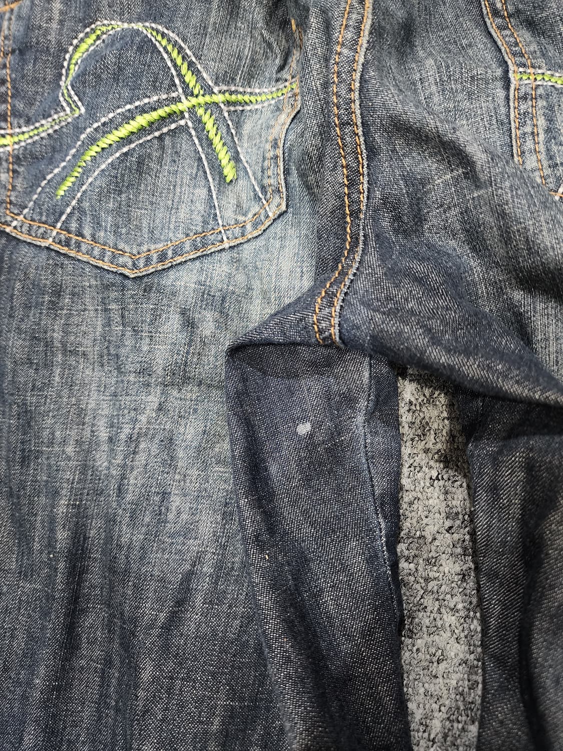 EXR 빈티지 00s 프로그레시브 스포티 데님팬츠 청바지 L 상품이미지7