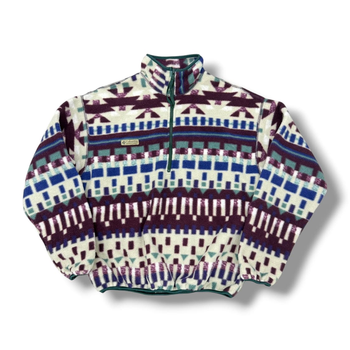 콜롬비아 에스닉 나바호 패턴 반집업 후리스 상품이미지1