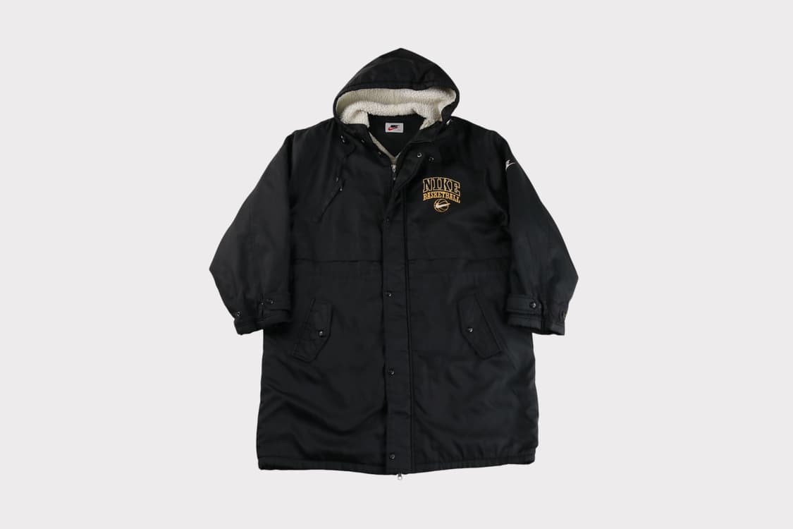 [XL] 90's 나이키 스우시 빅로고 올드스쿨 양털 롱패딩 상품이미지2