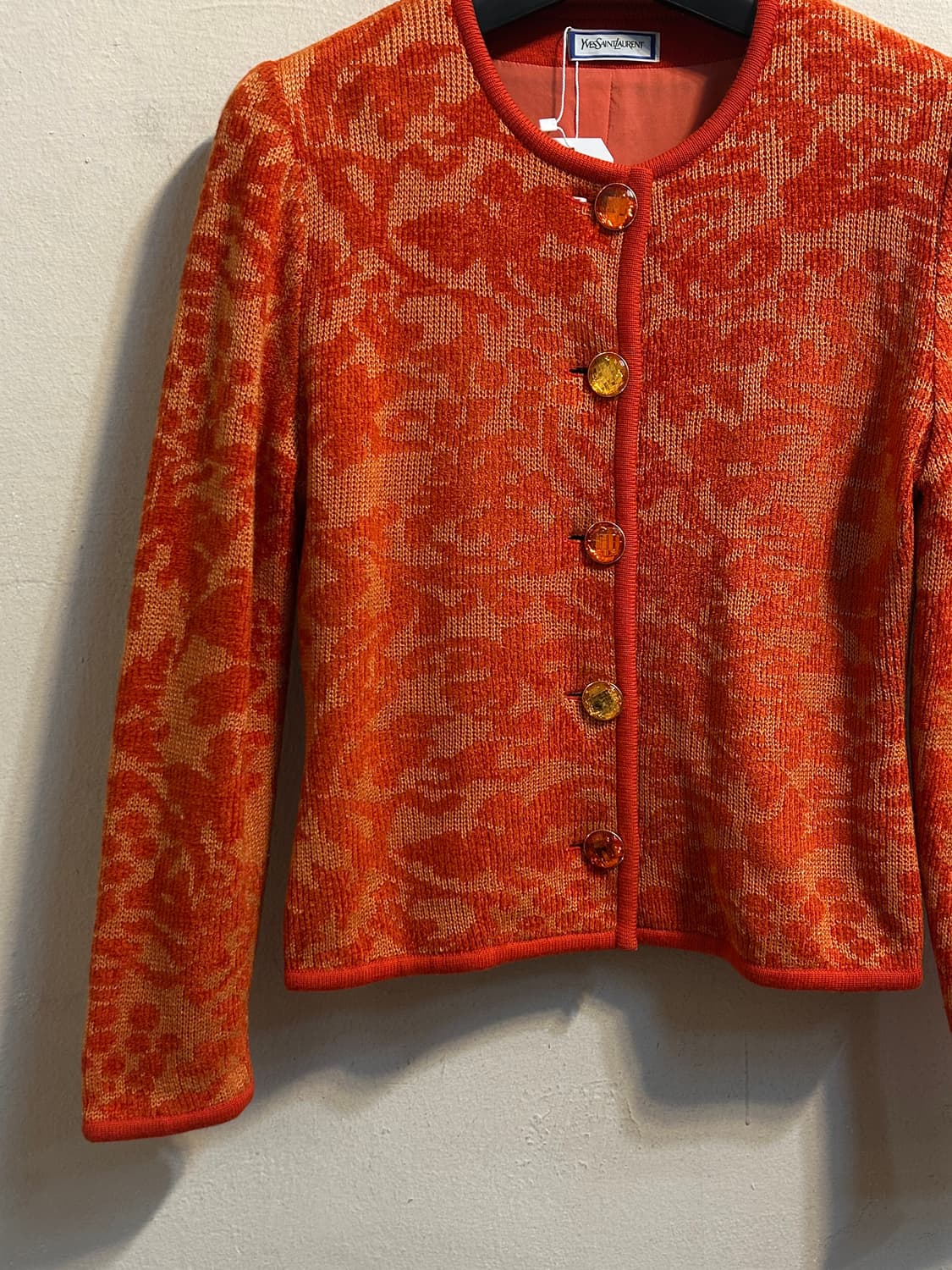 입생로랑 빈티지 플라워 자카드 니트 자켓 상품이미지4