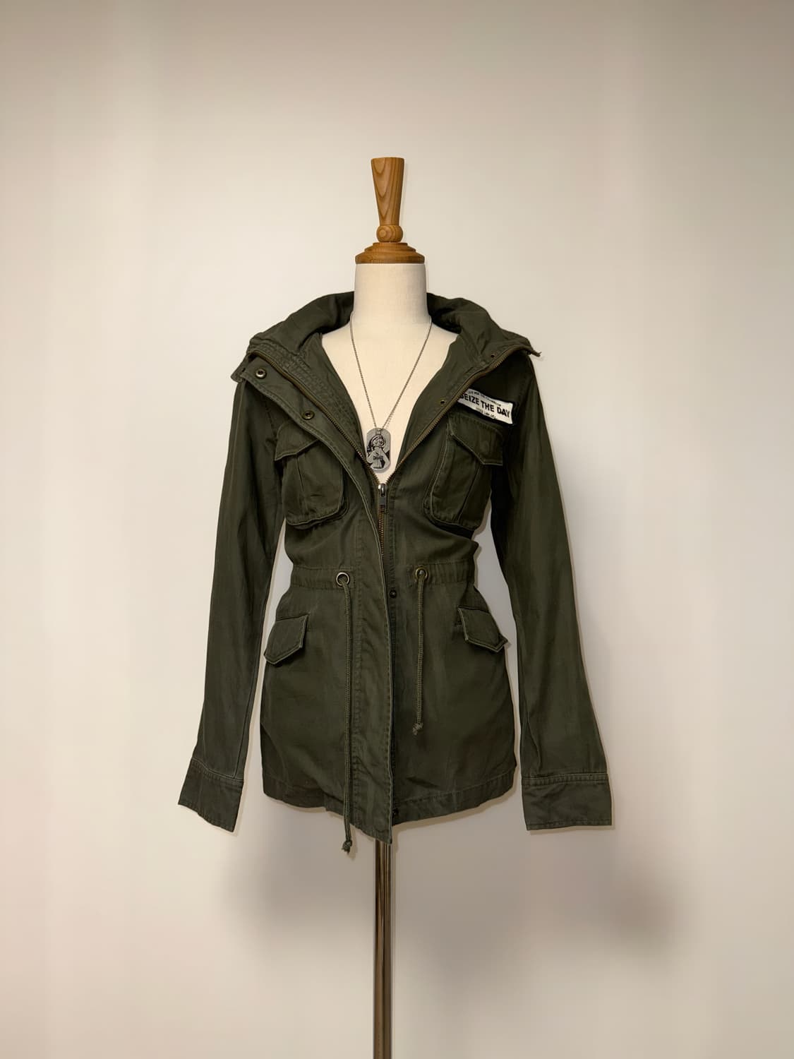 포켓 디테일 카키 와투케 자켓 상품이미지2