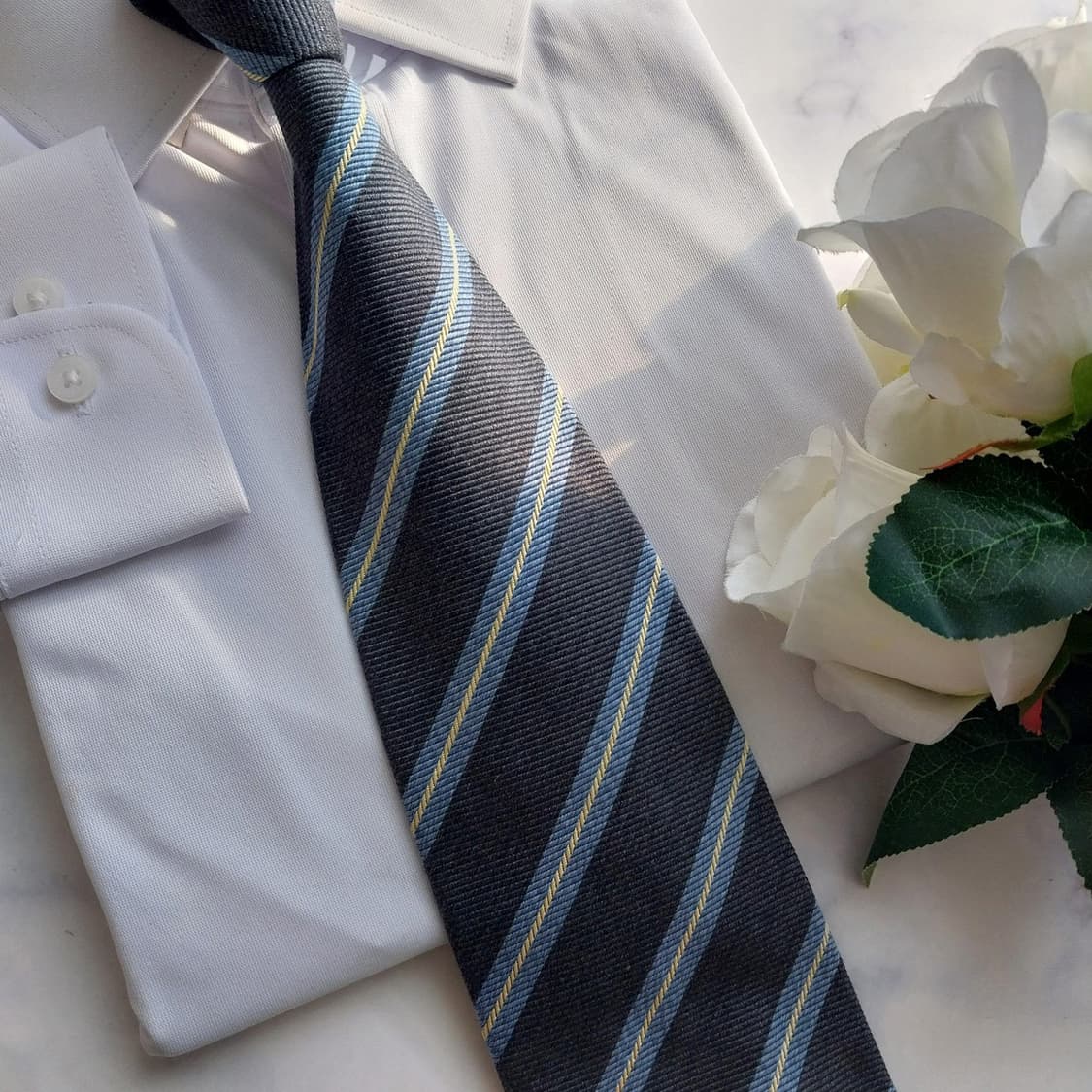 알테아 실크 그레이 스트라이프 넥타이 9.9cm A+등급 K1309
 상품이미지8