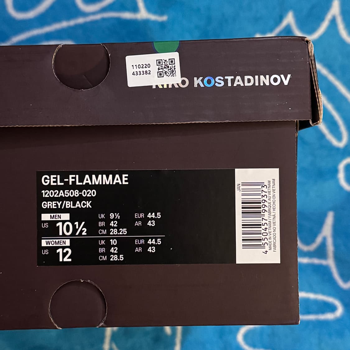 [W285] 아식스 젤 플라메 키코 코스타디노브 그레이 블랙 상품이미지9