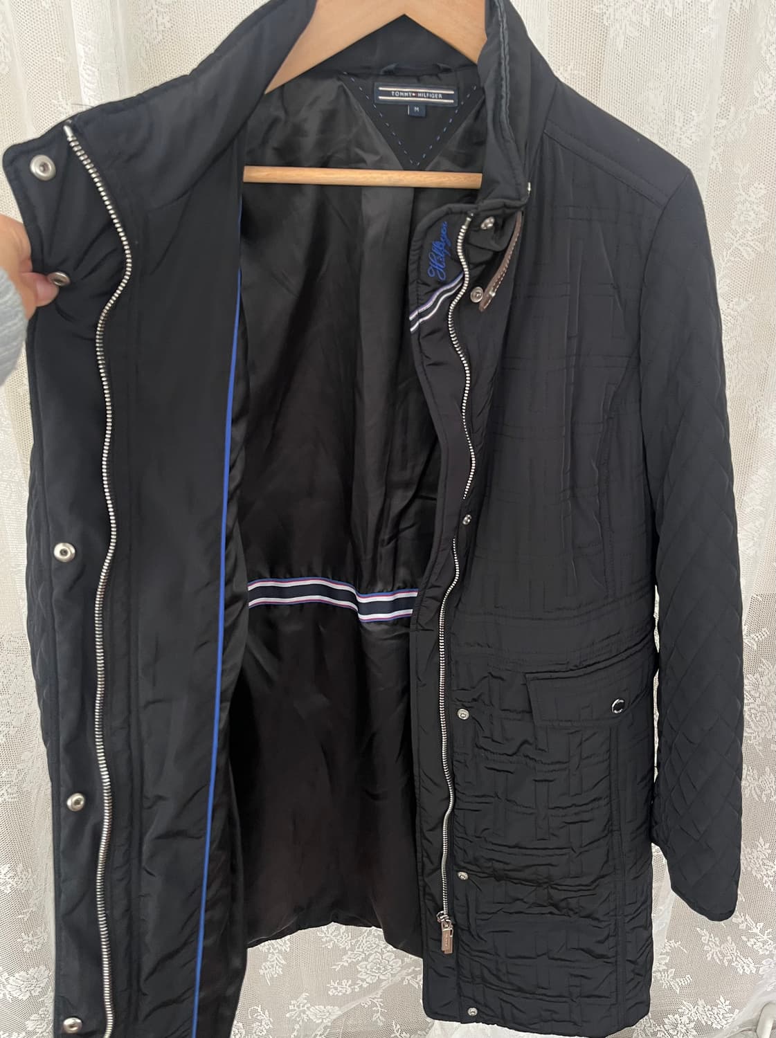 M) 타미힐피거 여성 퀼팅 자켓 블랙 상품이미지4