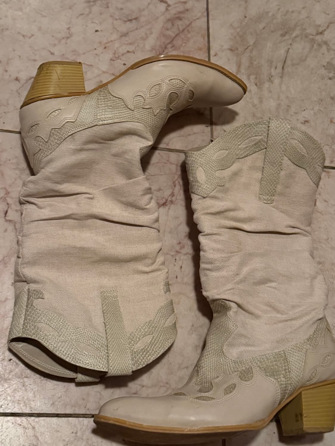 빈티지 린넨 레더 웨스턴 부츠 240 상품이미지3