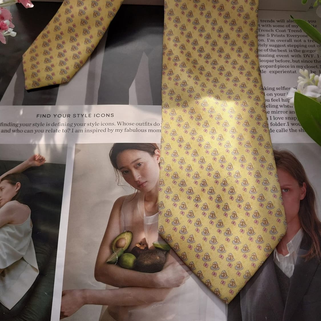 페라가모 실크 옐로우 넥타이 8cm A+등급 k1665
 상품이미지6