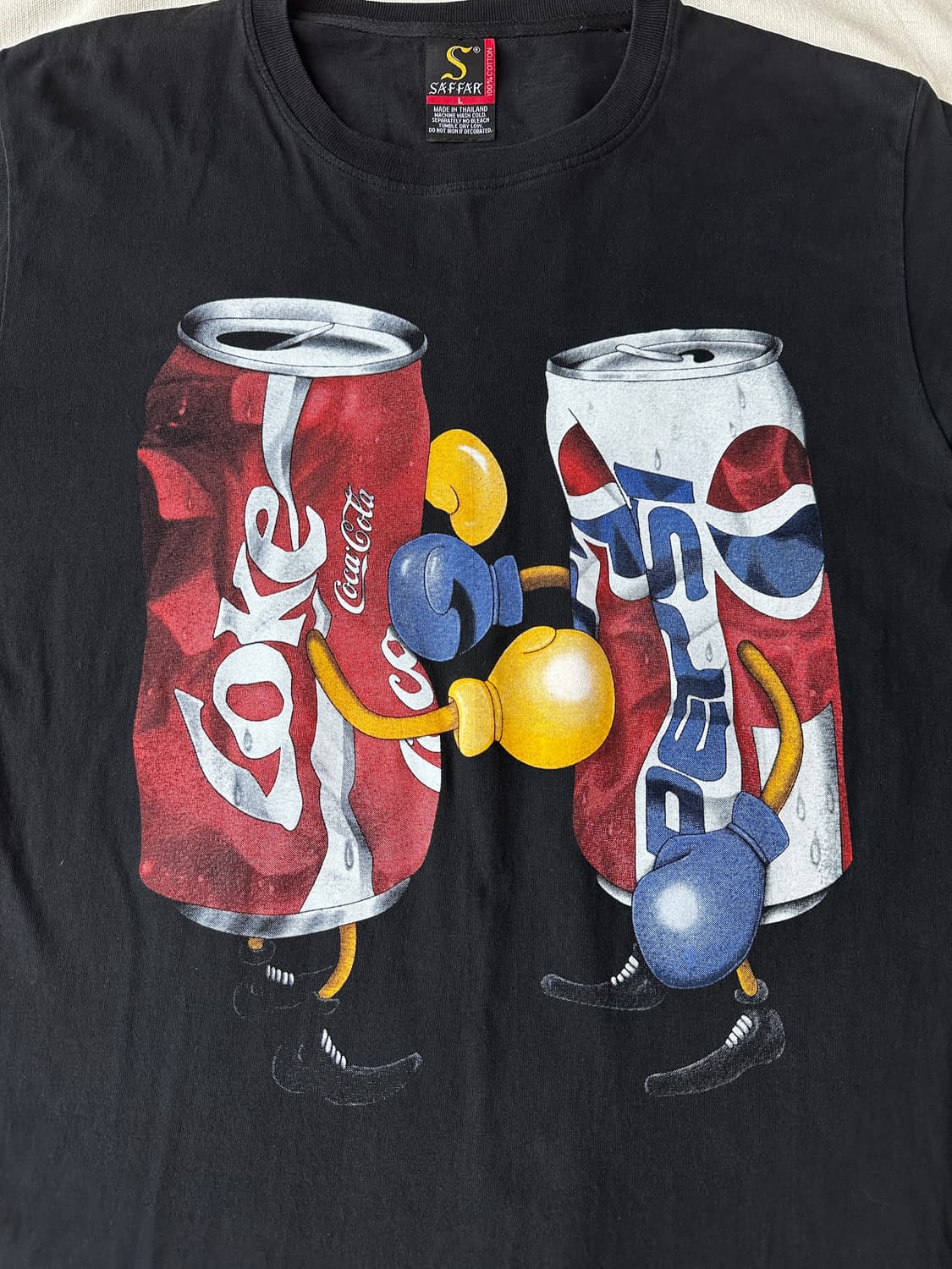 코카콜라 vs 펩시 복싱 그래픽 반팔 티셔츠 블랙 L 상품이미지2