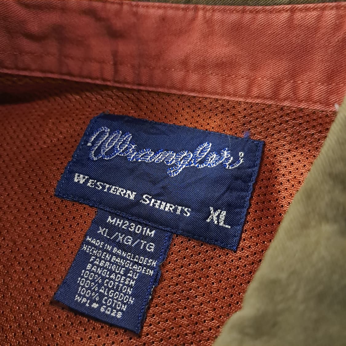 CK204 XL 랭글러 90s 다크올리브그린 웨스턴 셔츠 남방 상품이미지3