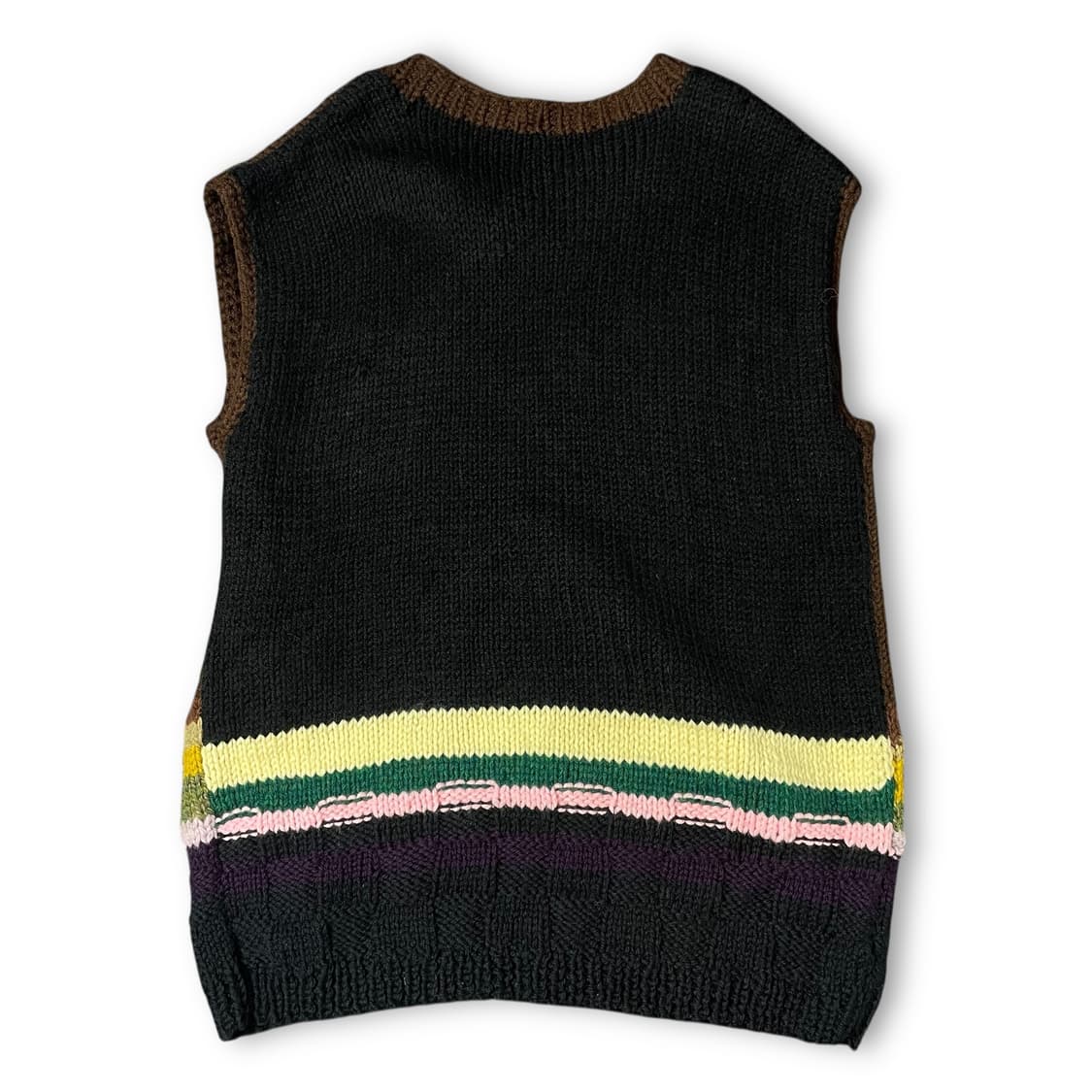 빈티지 브라운 브이넥 니트 베스트 상품이미지2