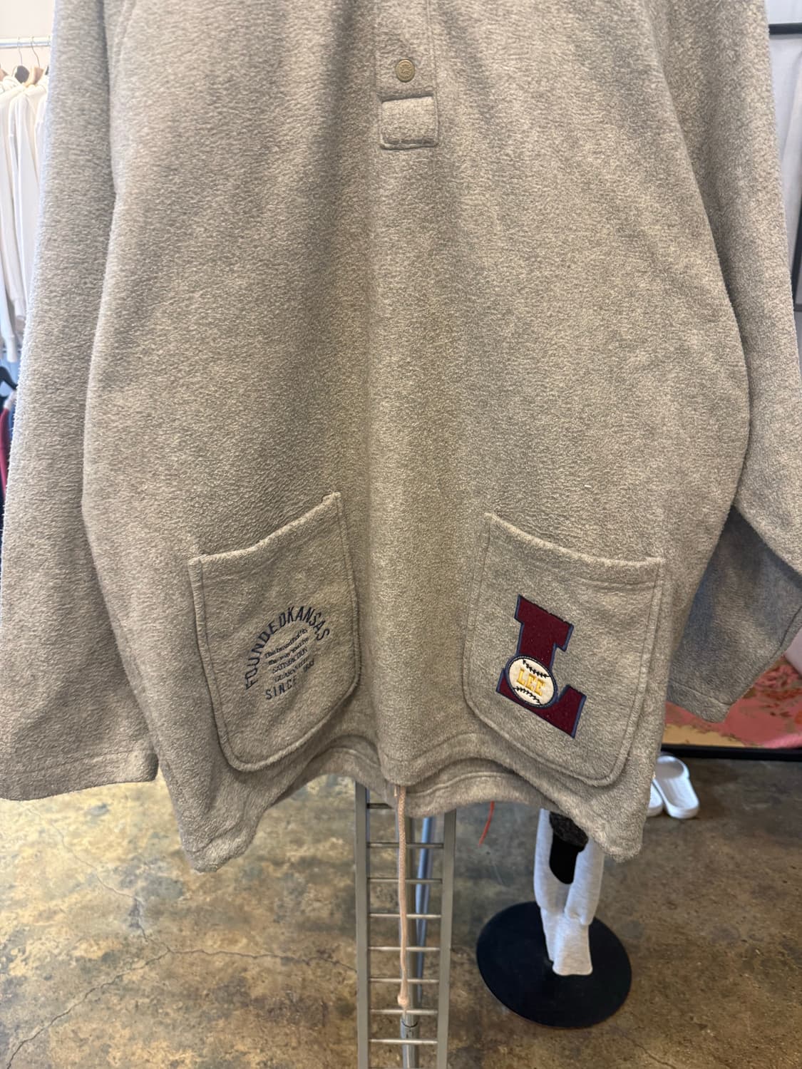 Lee 기모 포켓 래글런 후드티(엑라) 상품이미지4