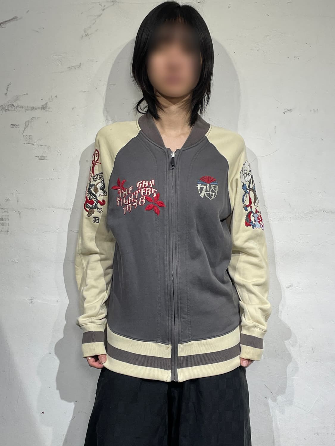 디젤 벤덜스 아카이브 오리엔탈 면 집업 해골 자수 스카쟌 M 상품이미지3