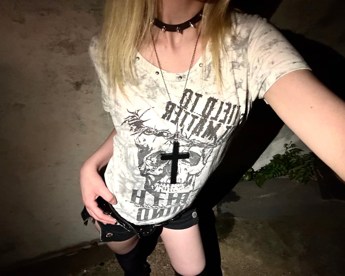 ghost of harlem skull punk top 상품이미지3