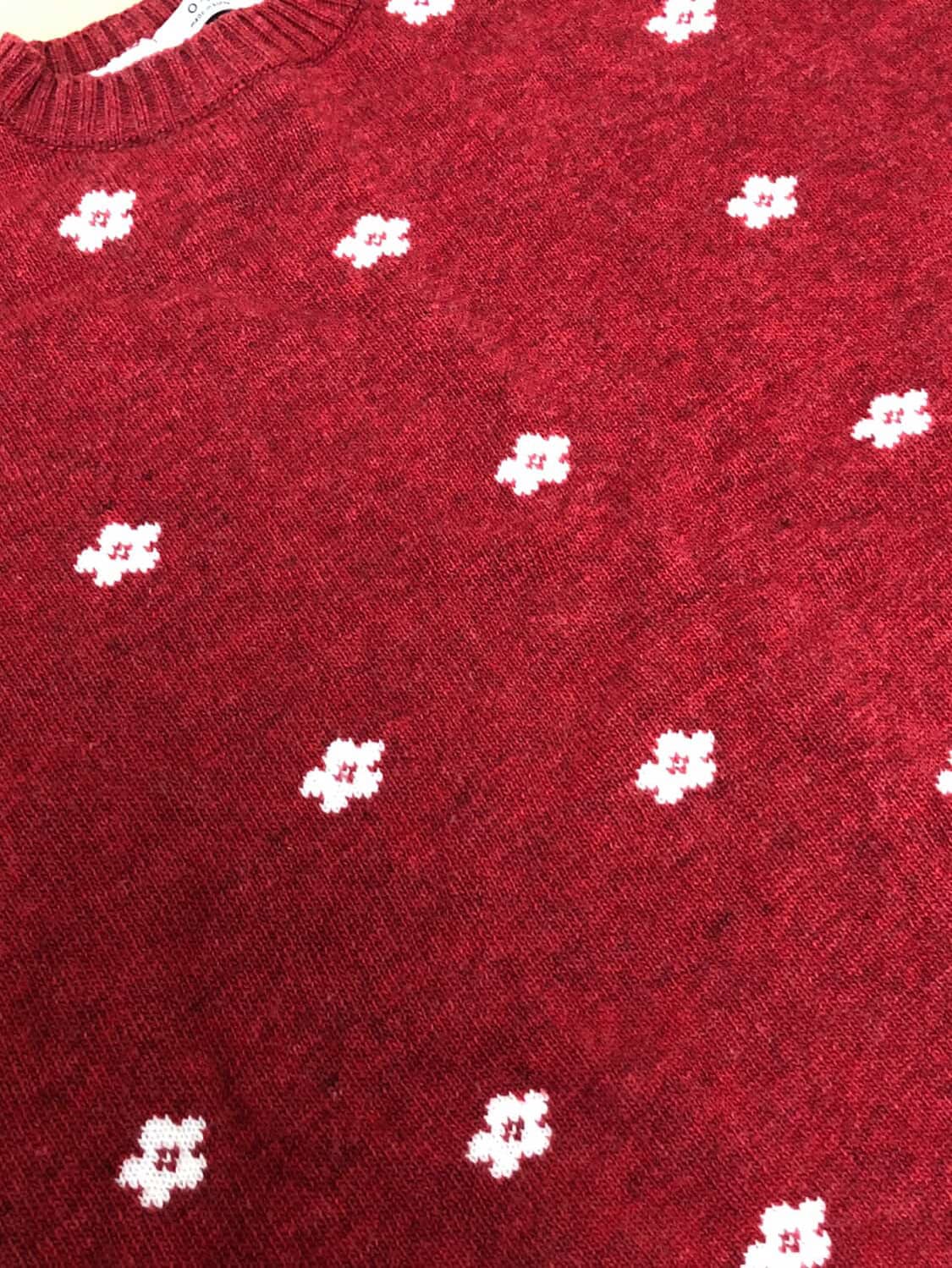 팜므뮤즈 버건디 패턴 니트 지그재그 에이블리 상품이미지3