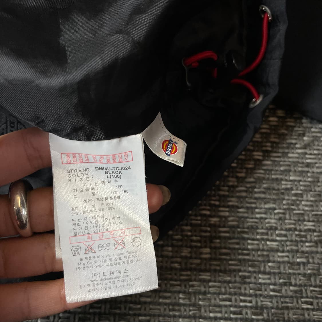 디키즈 블랙 나일론 바람막이 자켓 L 상품이미지7