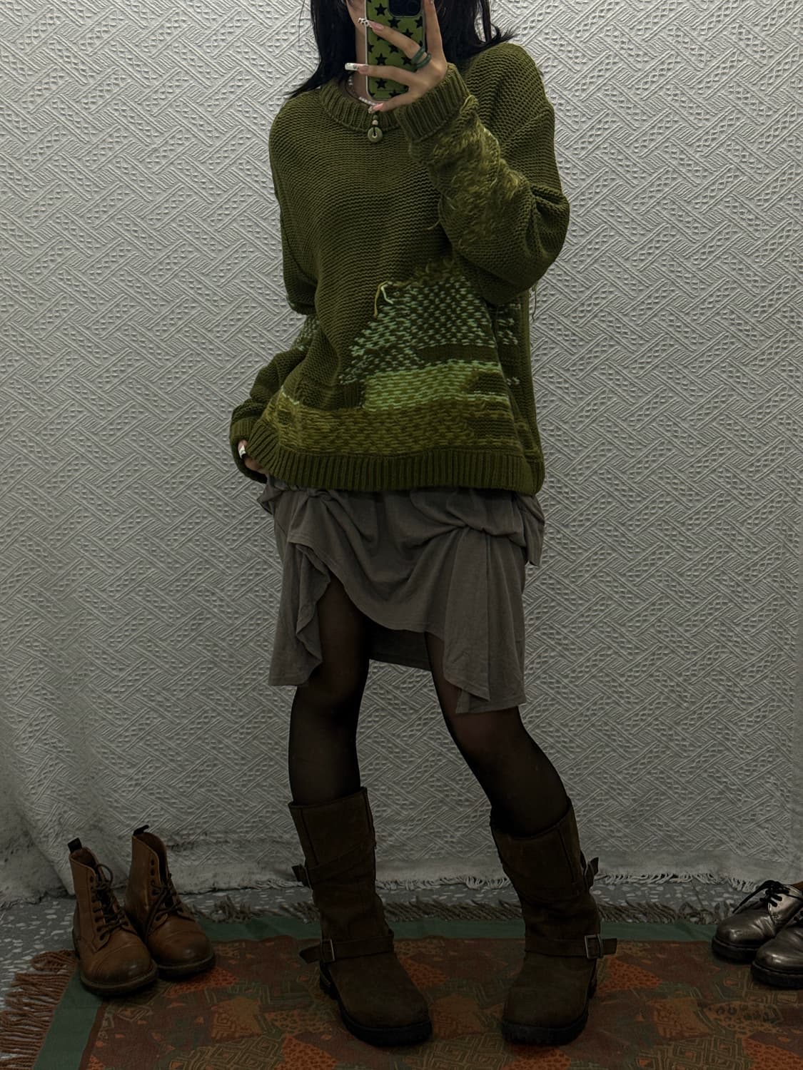 앤더슨벨 빈티지 아메카지 에스닉 히피 뜨개 니트 K0128 상품이미지1