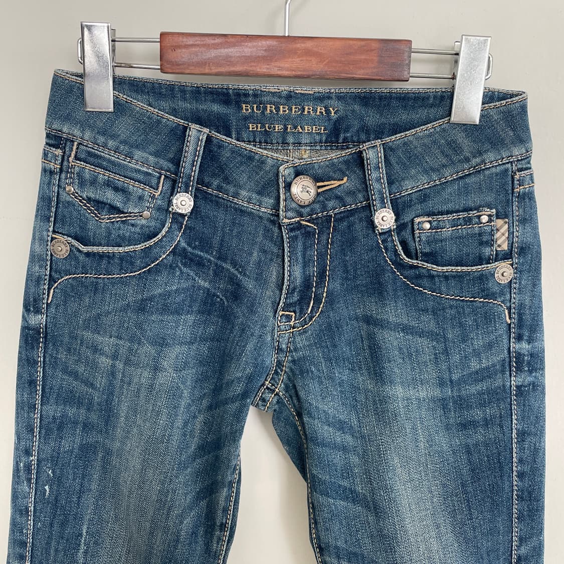 버버리 36,55 롤업 노바 체크 데님 7부 팬츠 바지 상품이미지3