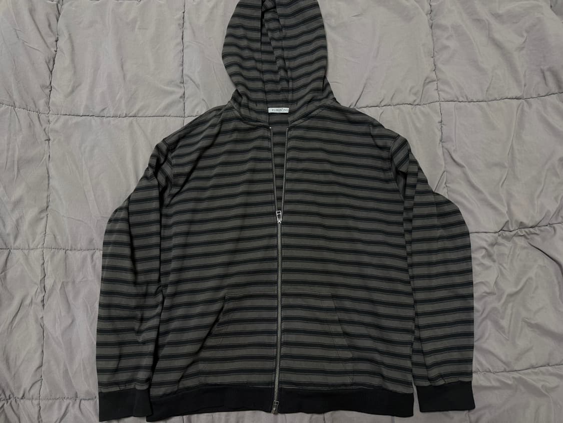 폴리테루 휴먼 인덱스 휴먼 스트라이프 집 후디 블랙 3사이즈 팝니다 상품이미지3