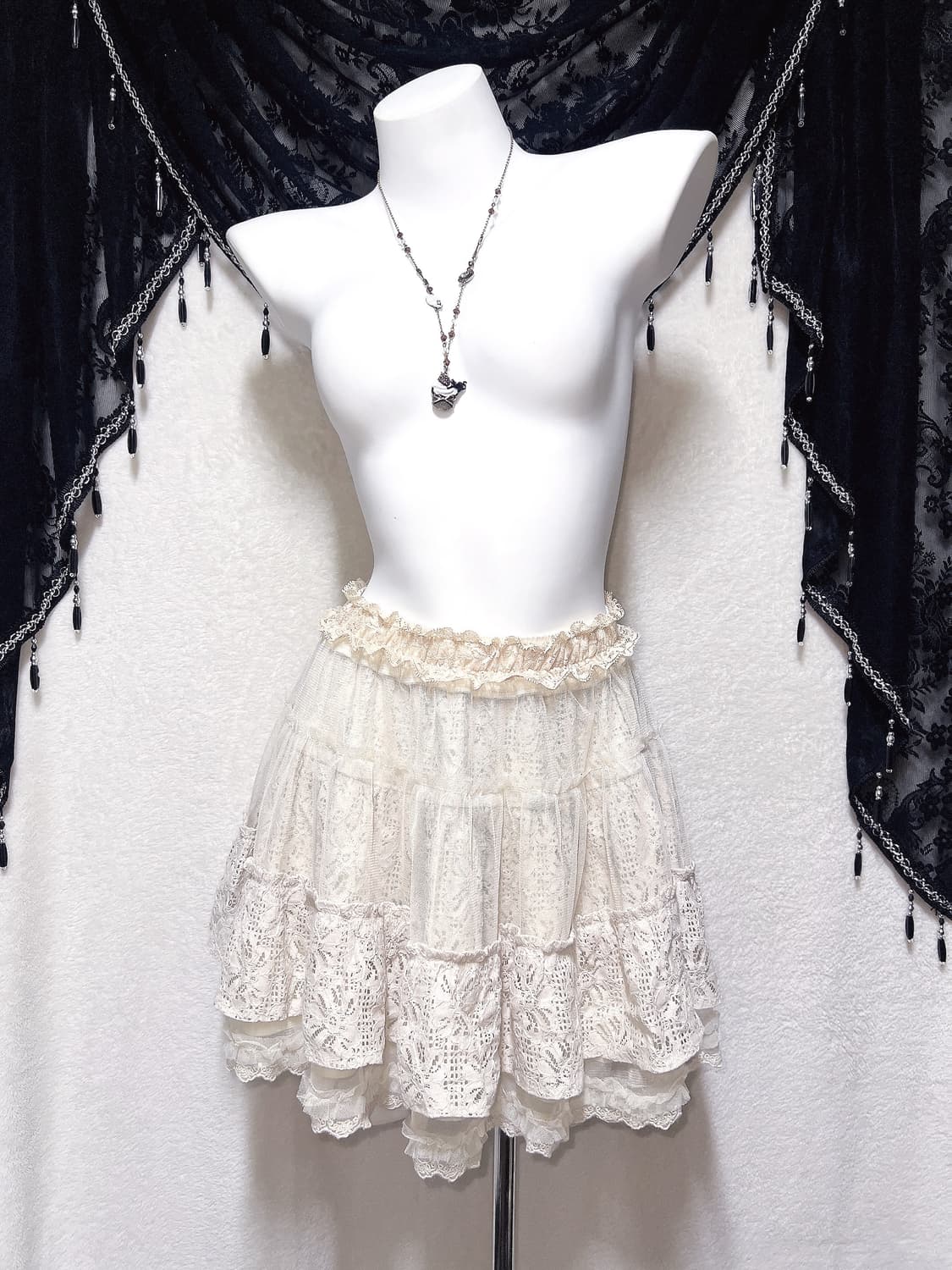 엑시즈팜 라떼갸루 로맨틱 로걀 모리걸 하치 레이스 캉캉 샤스커트 핀터 상품이미지4