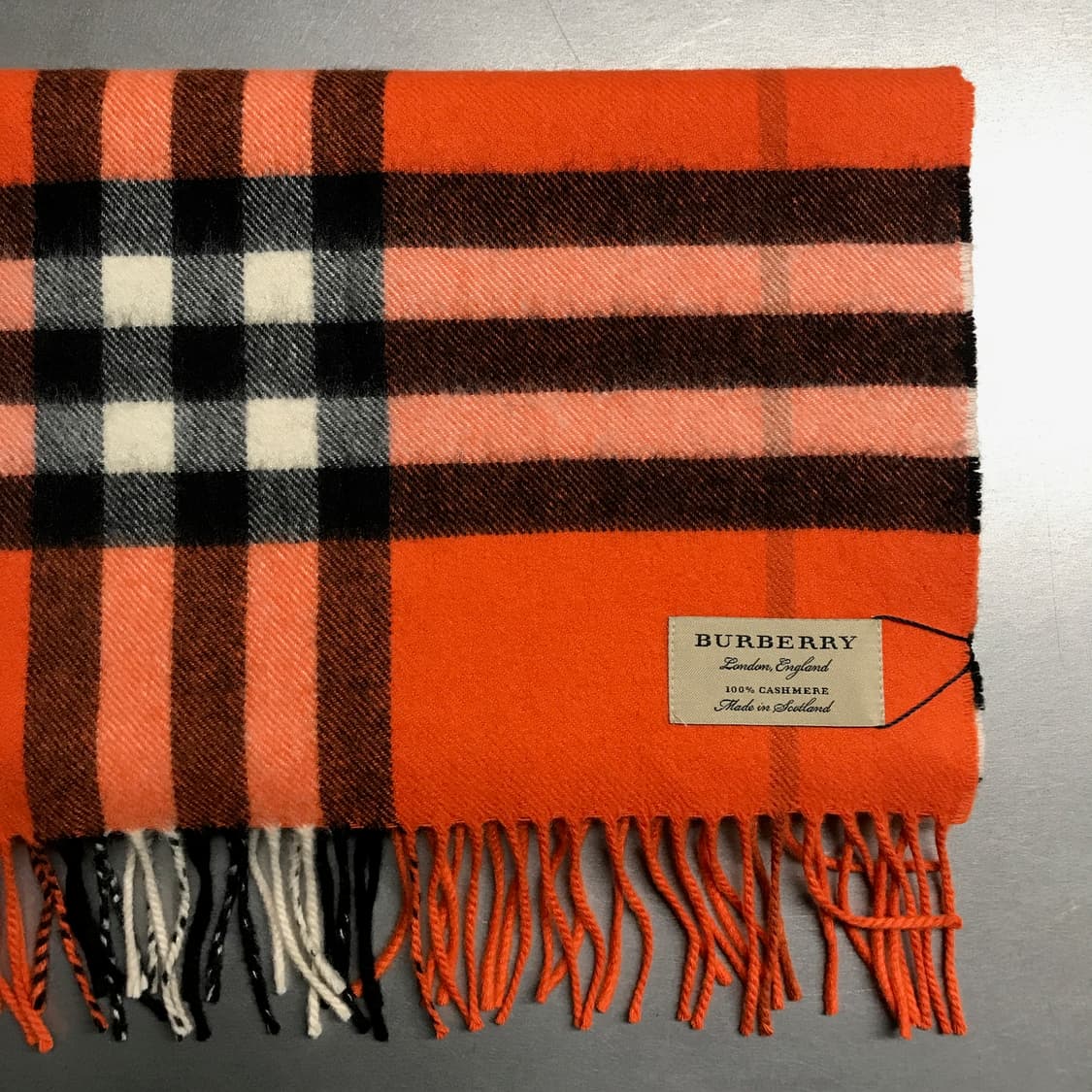 버버리 정품 캐시미어 머플러 오렌지 상품이미지3