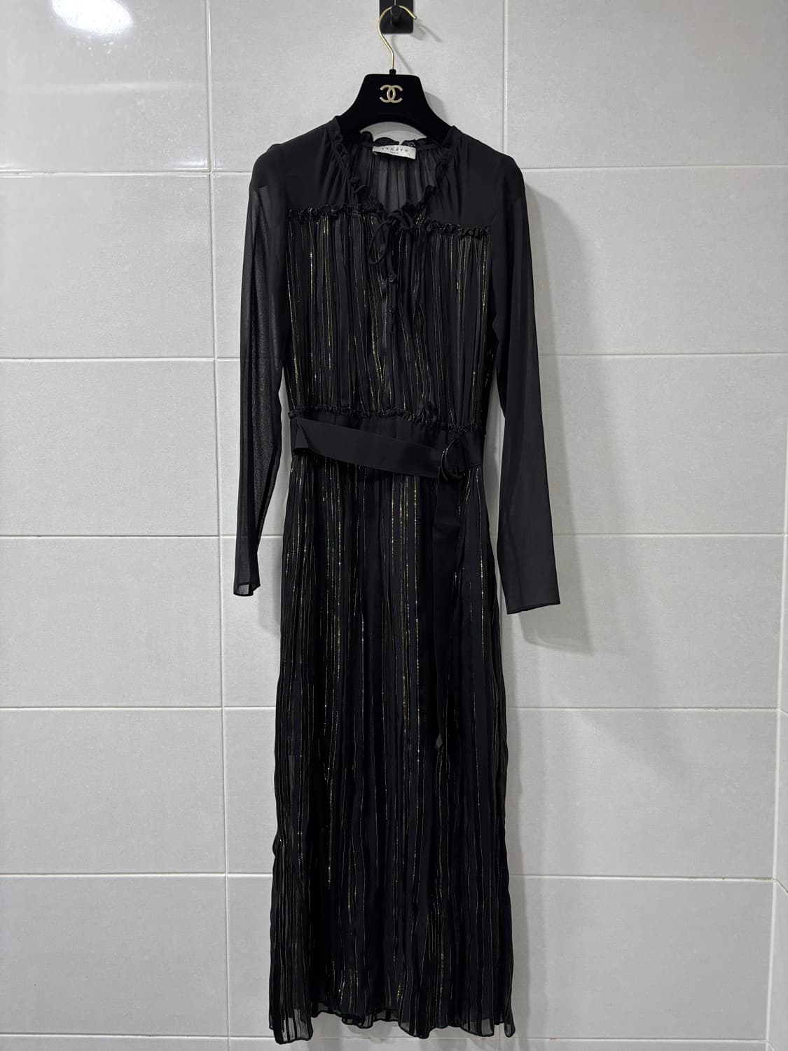 정품)산드로 시스루 원피스 상품이미지1