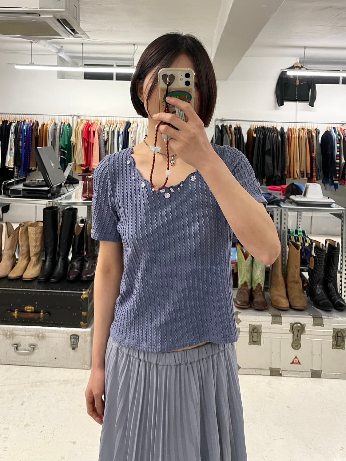AXES FEMME knit half t-shirts 엑시즈 팜 반팔 상품이미지1