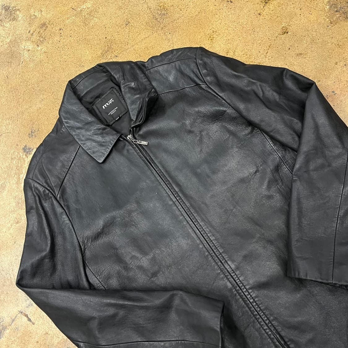 [정품/100] m.z 엠지 블랙 가죽 자켓 b19 상품이미지1