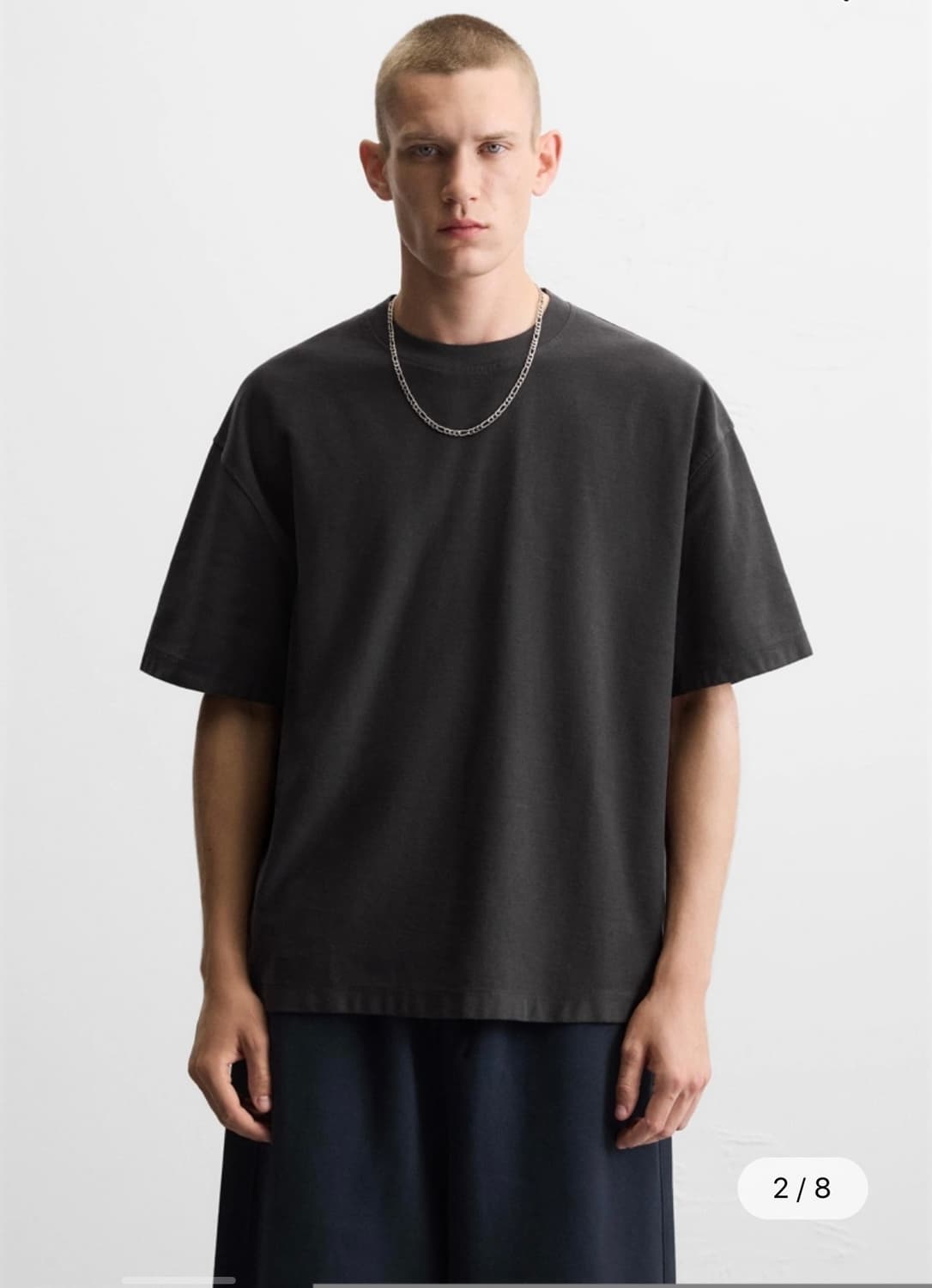 ZARA 워시드 헤비웨이트 티 XL 상품이미지1